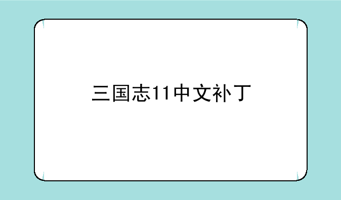 三国志11中文补丁