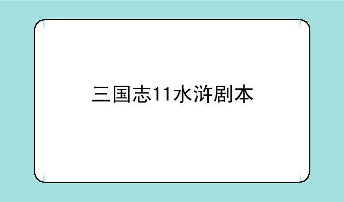 三国志11水浒剧本