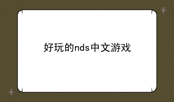 好玩的nds中文游戏