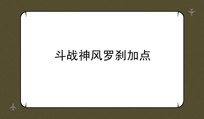 斗战神风罗刹加点