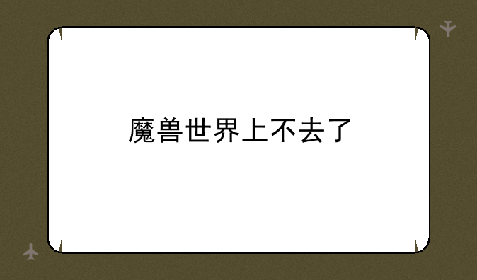 魔兽世界上不去了