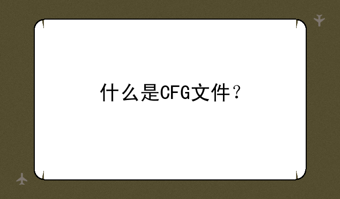 什么是CFG文件？