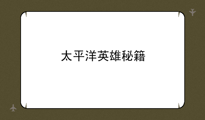 太平洋英雄秘籍