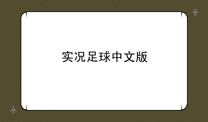 实况足球中文版