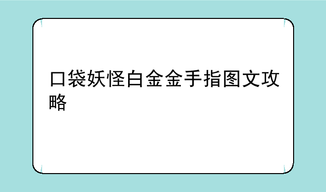 口袋妖怪白金金手指图文攻略