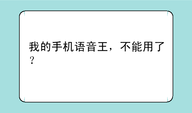 我的手机语音王，不能用了？
