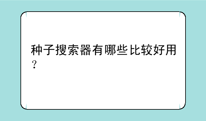 种子搜索器有哪些比较好用？