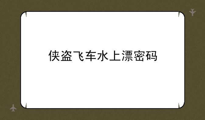 侠盗飞车水上漂密码
