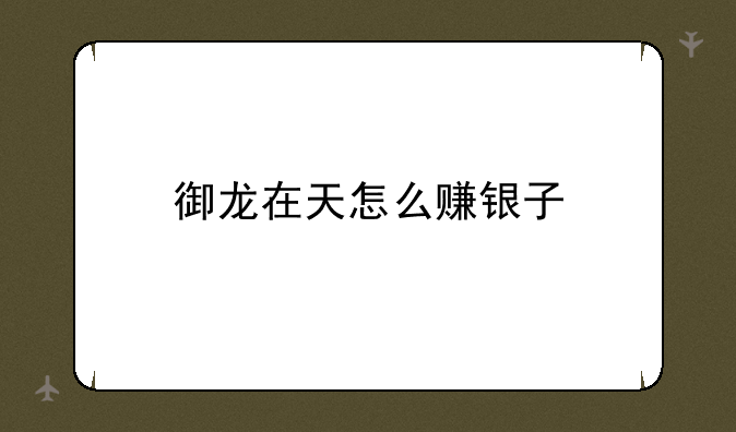 御龙在天怎么赚银子