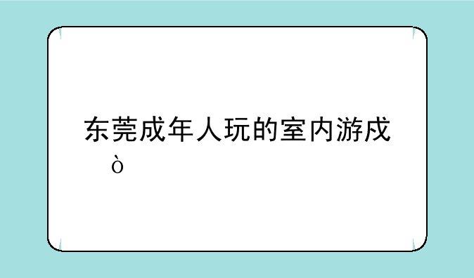 东莞成年人玩的室内游戏？