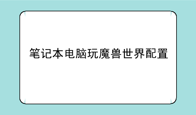 笔记本电脑玩魔兽世界配置