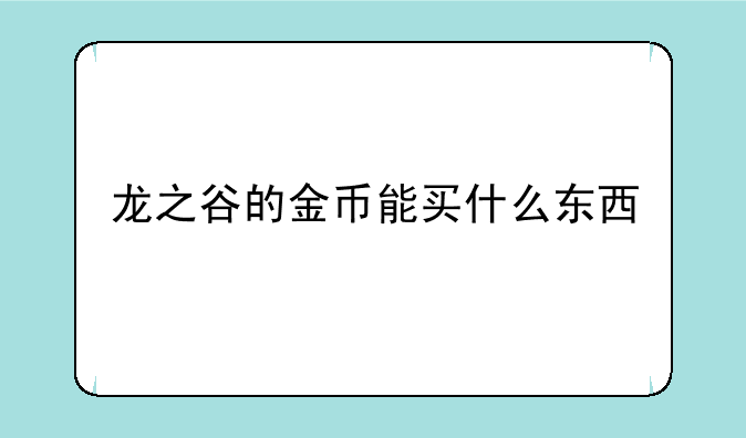 龙之谷的金币能买什么东西
