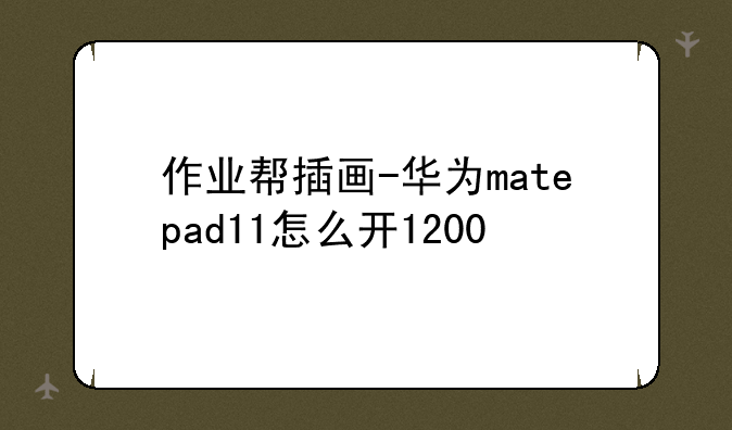 作业帮插画-华为matepad11怎么开1200