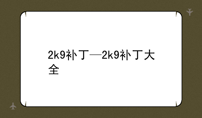 2k9补丁—2k9补丁大全