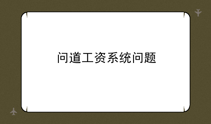 问道工资系统问题
