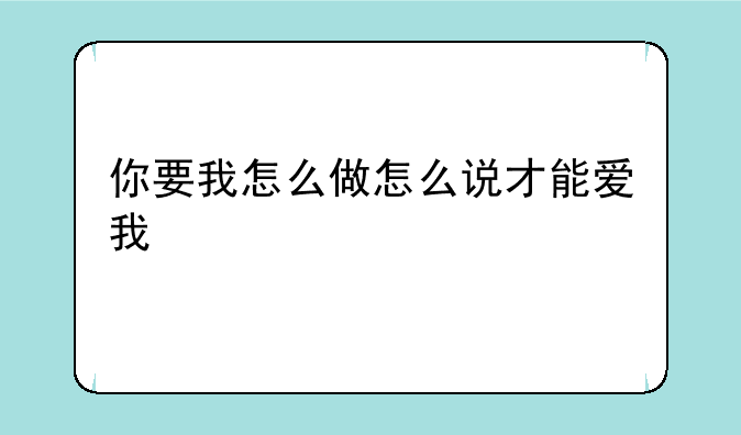 你要我怎么做怎么说才能爱我