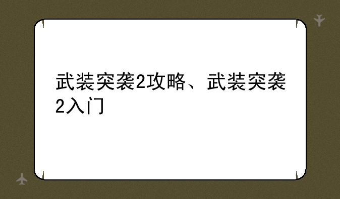 武装突袭2攻略、武装突袭2入门