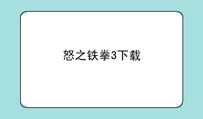 怒之铁拳3下载